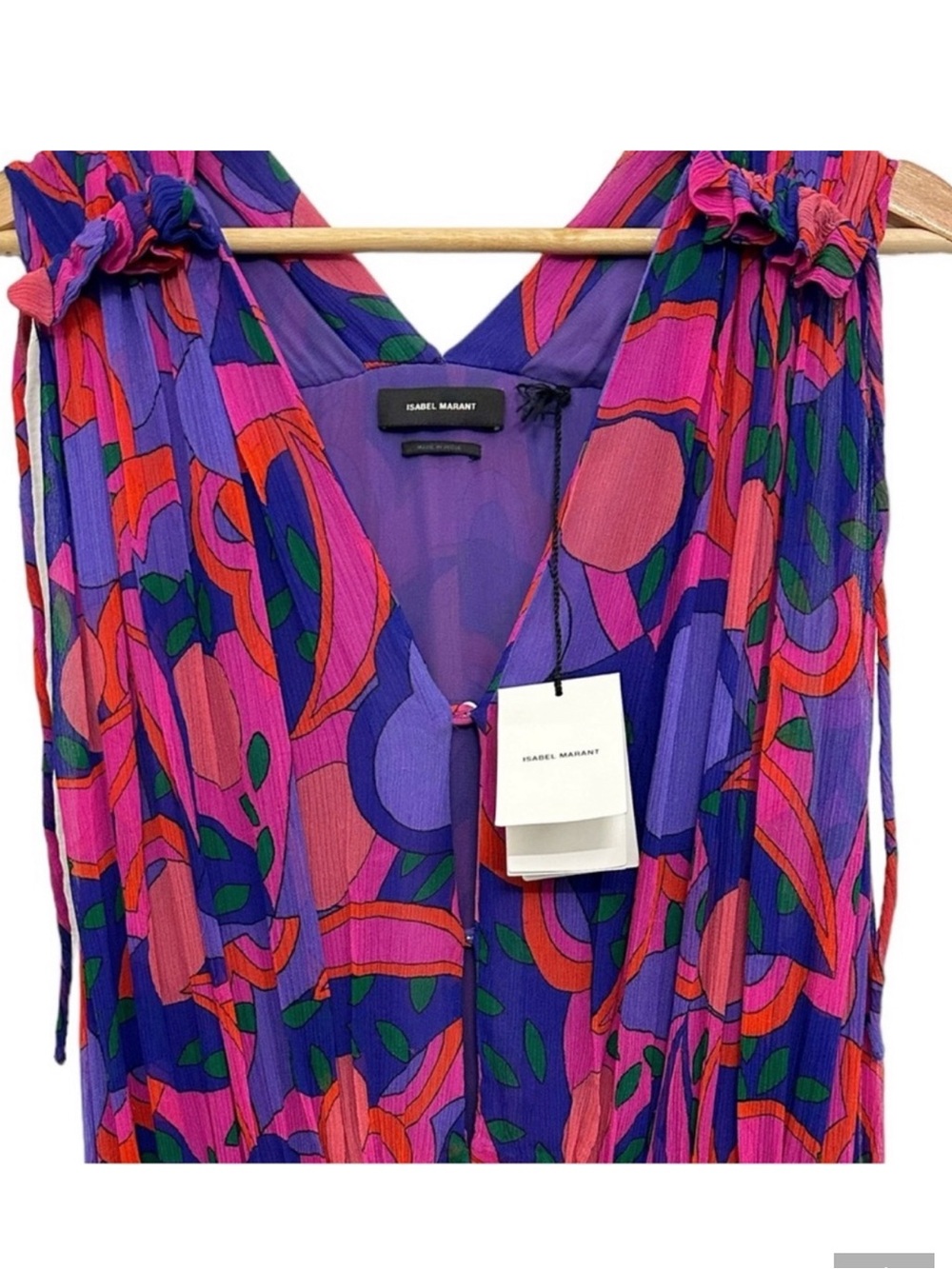 NWT Isabel Marant Alsaw Silk Chiffon Maxi Dress Pink Purple Floral  US 8 - Picture 13 of 17